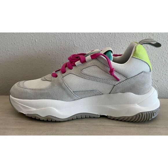 P448 Women's Sz 8 EUR 38 White Luke Leather/Mesh Fabric Platform Sneakers - Picture 5 of 12